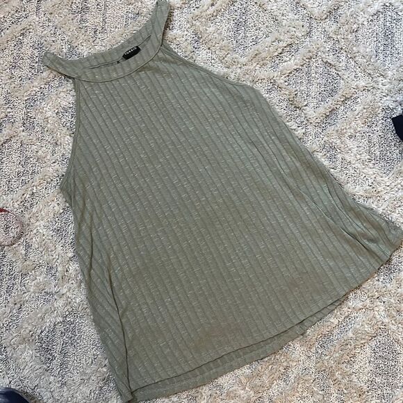 Torrid Sage Green Ribbed Goddess Tank Top Size 0/12 - Picture 1 of 4